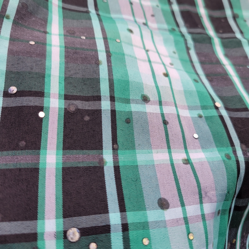 ❤️🩷❤️ 2 in 1 button up and tank size small knitworks cat kitty watercolor plaid - Picture 3 of 9